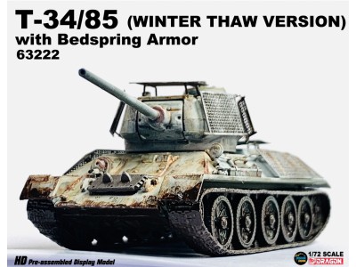 T-34 85mm w/BEDSPRING SOVIETY WINTER CAMO - 63222 DRAGON ARMOR 1/72