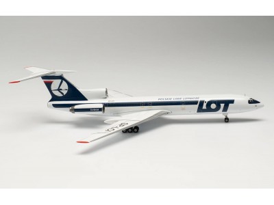 MODEL TUPOLEV TU-154M PLL LOT SP-LCI 1990s - HERPA 572712 1/200 metal