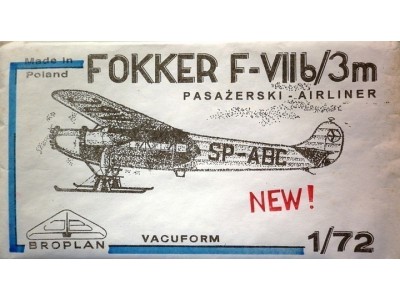 POLSKI FOKKER FVIIb/3m PLL LOT 1936 - MS-17 BROPLAN 1/72