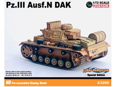 PANZER III N w.oil drum sPz.Abt.501 DAK TUNISIA 1942 - 63260 DRAGON ARMOR 1/72