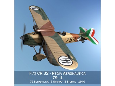 FIAT CR.32 79 SQADRIGLIA 1940 - AERONATICA MILITARE 1/72 metal ostatni